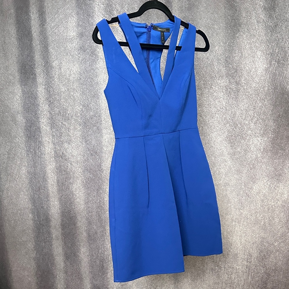 BCBGMaxAzria Royal Blue V-Neck Mini Dress
